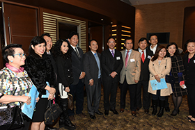 The Secretary for Justice, Mr Rimsky Yuen, SC with guests from business sector.