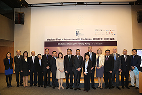 A group photo taken with speakers, guests and master of ceremony, before the start of the seminar.