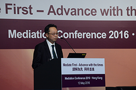 The Hon. Mr. Justice Johnson Lam Man Hon, VP delivers the Closing Remarks at the Mediation Conference 2016.