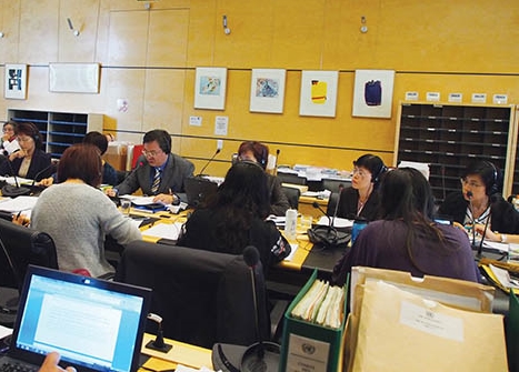 HKSAR members of the Chinese delegation addressing questions raised by the UN Committee on the Rights of the Child during the hearing on the HKSAR’s Second Periodic Report under the Convention on the Rights of the Child in September 2013