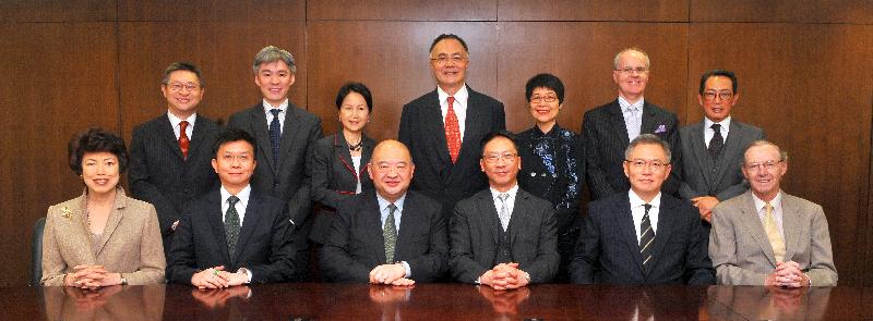 The Members of the Law Reform Commission are (front row from left): Mrs Eleanor Ling; the Law Draftsman, Mr Paul Wan; the Chief Justice of the Court of Final Appeal, Mr Geoffrey Ma Tao-li; the Secretary for Justice, Mr Rimsky Yuen, SC; Permanent Judge of the Court of Final Appeal, Mr Justice Robert Tang Ching; Professor Michael Wilkinson; (back row from left) Mr Anderson Chow, SC; Mr Eugene Fung, SC; Ms Angela Lee; Mr Peter Rhodes; Mrs Pamela Chan; Mr John Budge; the Secretary of the Law Reform Commission, Mr Stephen Wong.