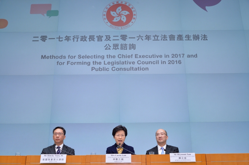 Transcript of remarks at press conference on “ Consultation Document on the Methods for Selecting the CE in 2017 and for Forming the LegCo in 2016 “ 