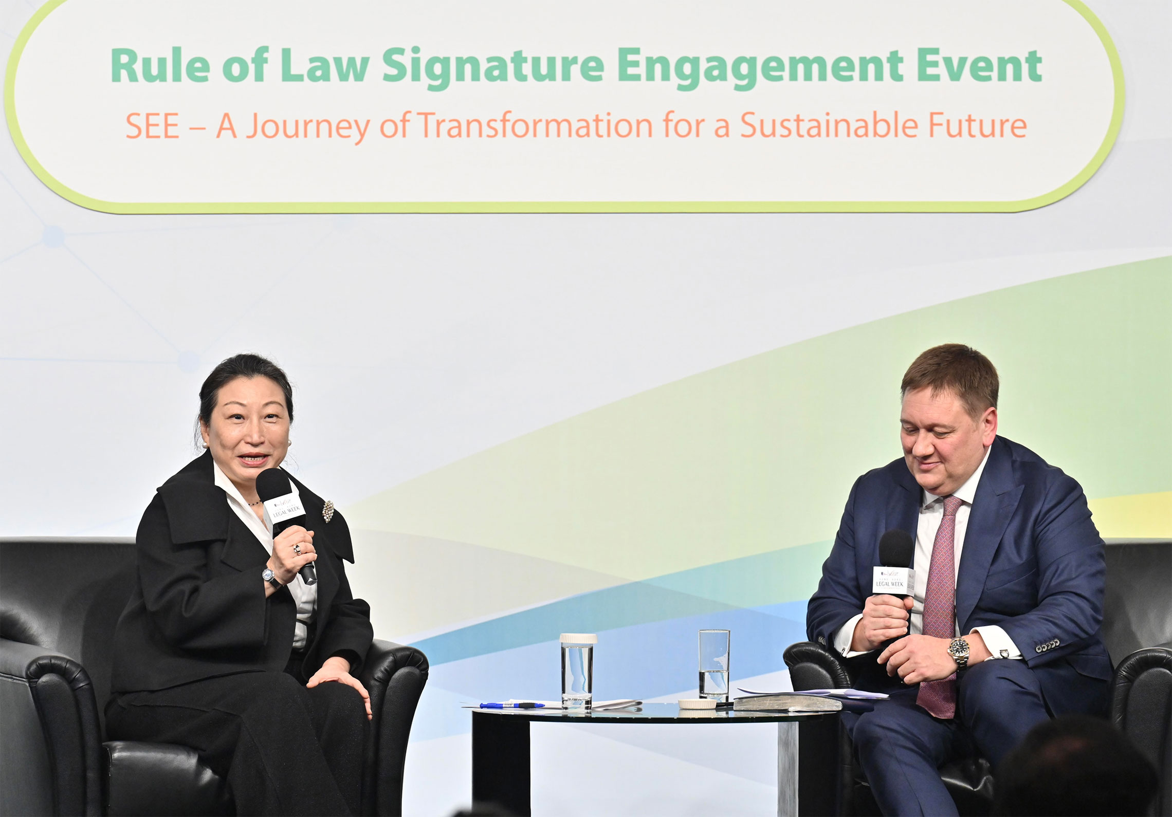 The Chief Justice of the Court of Final Appeal, Mr Andrew Cheung Kui-nung, speaks at the Rule of Law Signature Engagement Event: “A Journey of Transformation for a Sustainable Future” under Hong Kong Legal Week 2021 today (November 5).