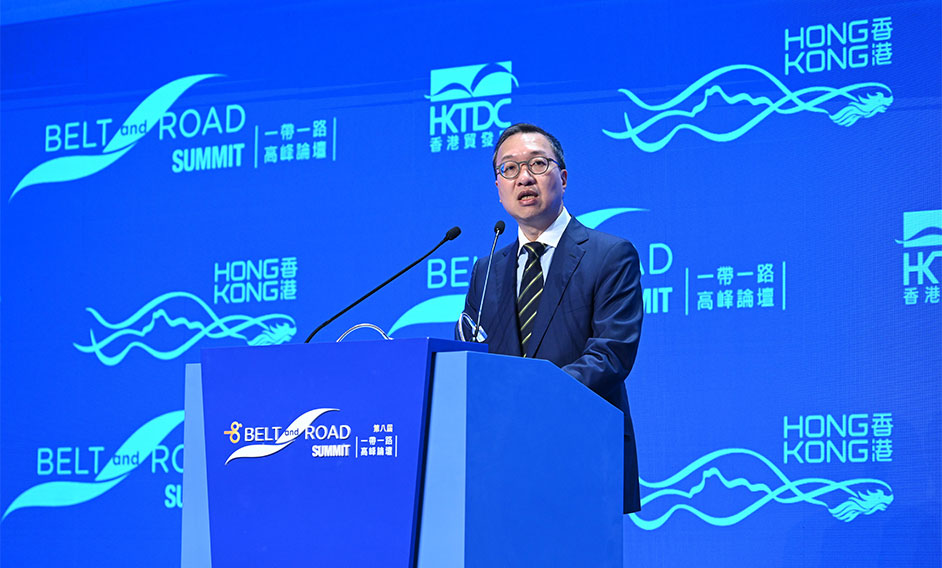 The Secretary for Justice, Mr Paul Lam, SC, delivered opening remarks at the eighth Belt and Road Summit's thematic breakout session entitled “International Legal Cooperation” today (September 13).