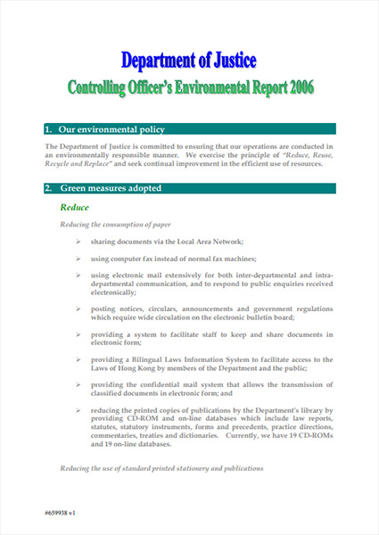 Controlling Officer's Environmental Report 2006