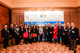 A group photo of speakers, moderators and guests taken before the opening of the Mediation Conference.