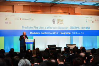 The Chief Justice Geoffrey Ma delivered the first welcome address at the Mediation Conference.