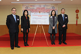 Mr. Benedict Lai, Law Officer, (Civil Law)(first from the right) witnessed the Co-operation Agreement signing ceremony for the Free Mediation Service Pilot Scheme for Building Management jointly organised by the Home Affairs Department, the Hong Kong Mediation Centre and the Hong Kong Mediation Council on 25 February 2015.